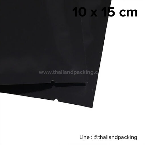 ซองซีล 3 ด้าน เนื้อพลาสติกเงา สีดำ 10x15cm