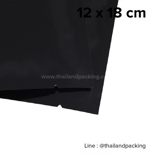 ซองซีล 3 ด้าน เนื้อพลาสติกเงา สีดำ 12x18cm
