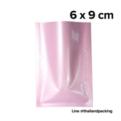 ซองซีล 3 ด้าน เนื้อพลาสติกเงา สีชมพู 6x9cm