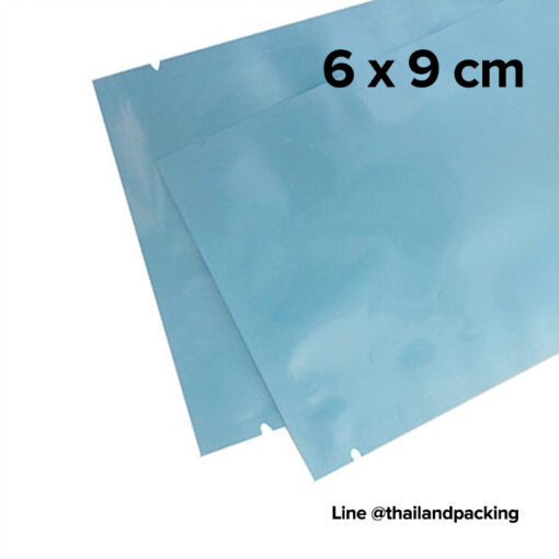 ซองซีล 3 ด้าน เนื้อพลาสติกเงา สีฟ้า 6 x 9cm