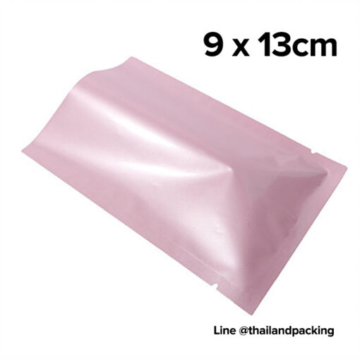 ซองซีล 3 ด้าน เนื้อพลาสติกเงา สีชมพู 9x13cm