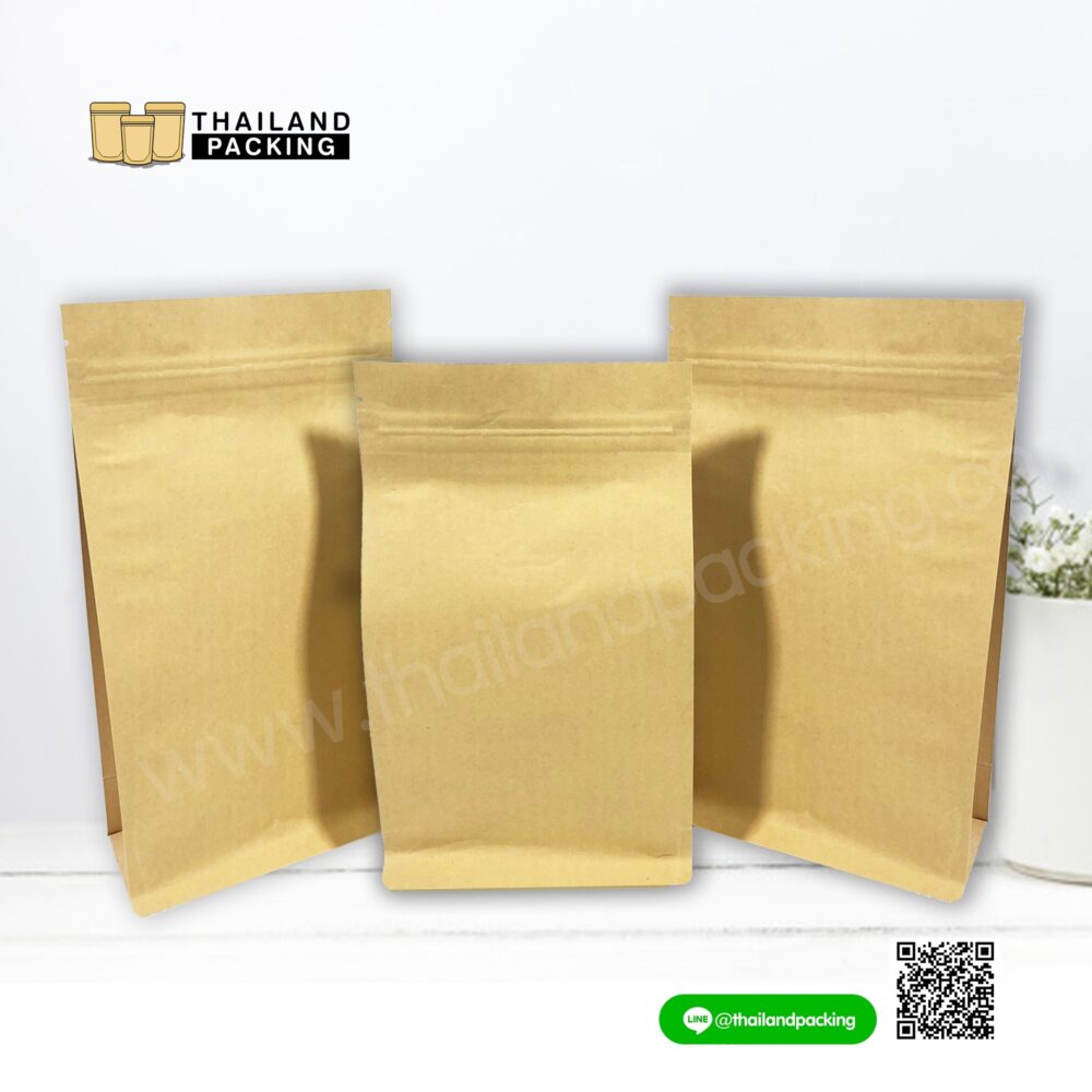 ถุงซิปล็อค ถุงกระดาษคราฟท์ ถุงคราฟท์ทึบ ขยายข้าง