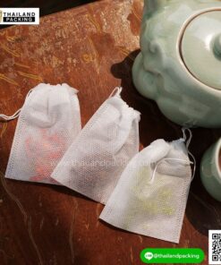 ถุงชา Non-woven พร้อมเชือกรูดรัดปากถุง