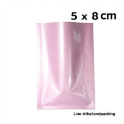 ซองซีล 3 ด้าน เนื้อพลาสติกเงา สีชมพู 5 x 8cm
