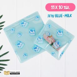 ถุงซิปล็อค ซองซิปล็อค ซองพลาสติก ลายการ์ตูน ตั้งไม่ได้ ( Blue-Milk ) ขนาด 11x10 ซม.