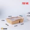 กล่องข้าวกระดาษ กล่องไฮบริด กล่องกระดาษคราฟท์ ฝาใส 700 ML (1)